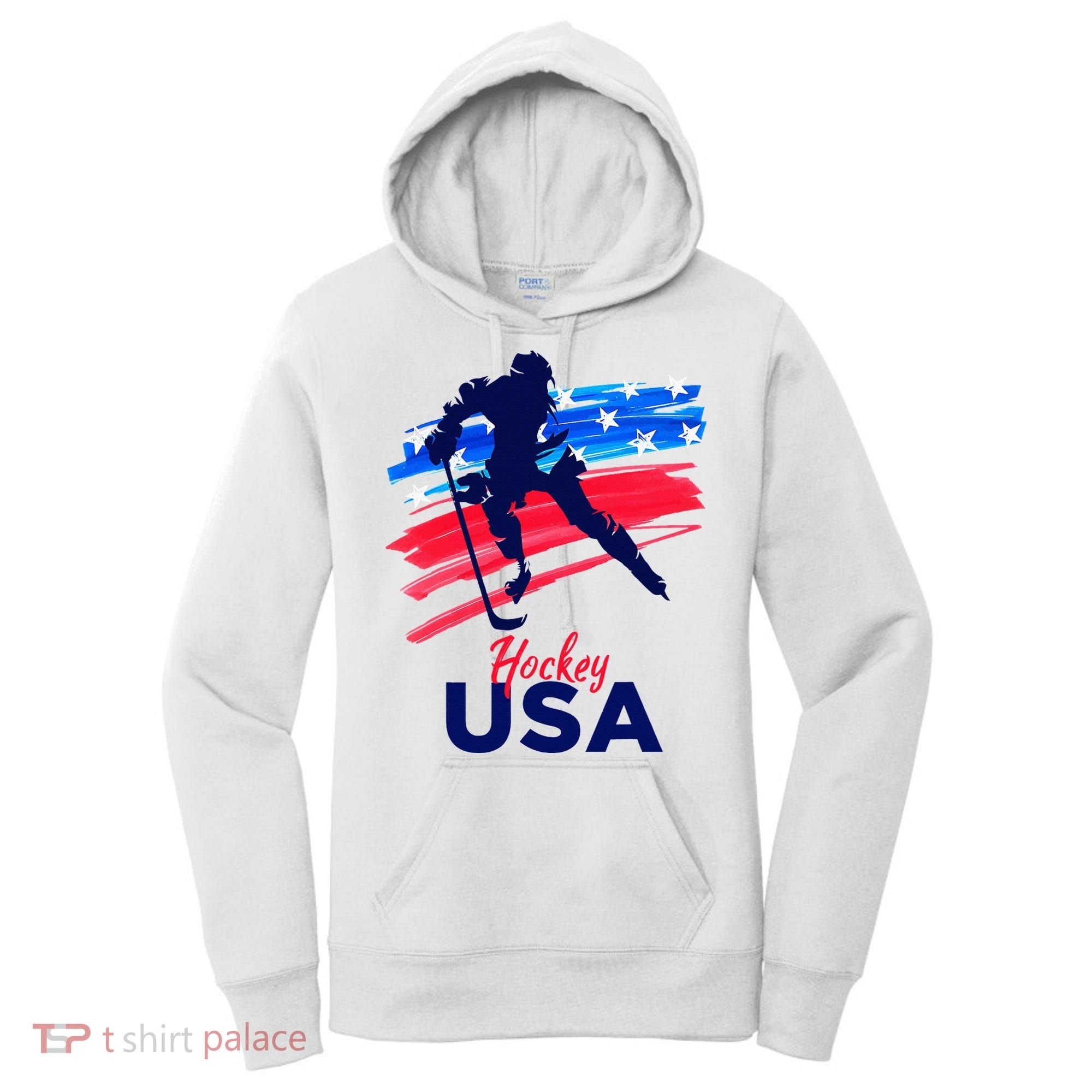 Hockey Usa Support The Team U.S.A Ice Hockey Lover Women's Hoodie