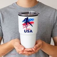 Hockey Usa Support The Team U.S.A Ice Hockey Lover Tumbler thumb 2
