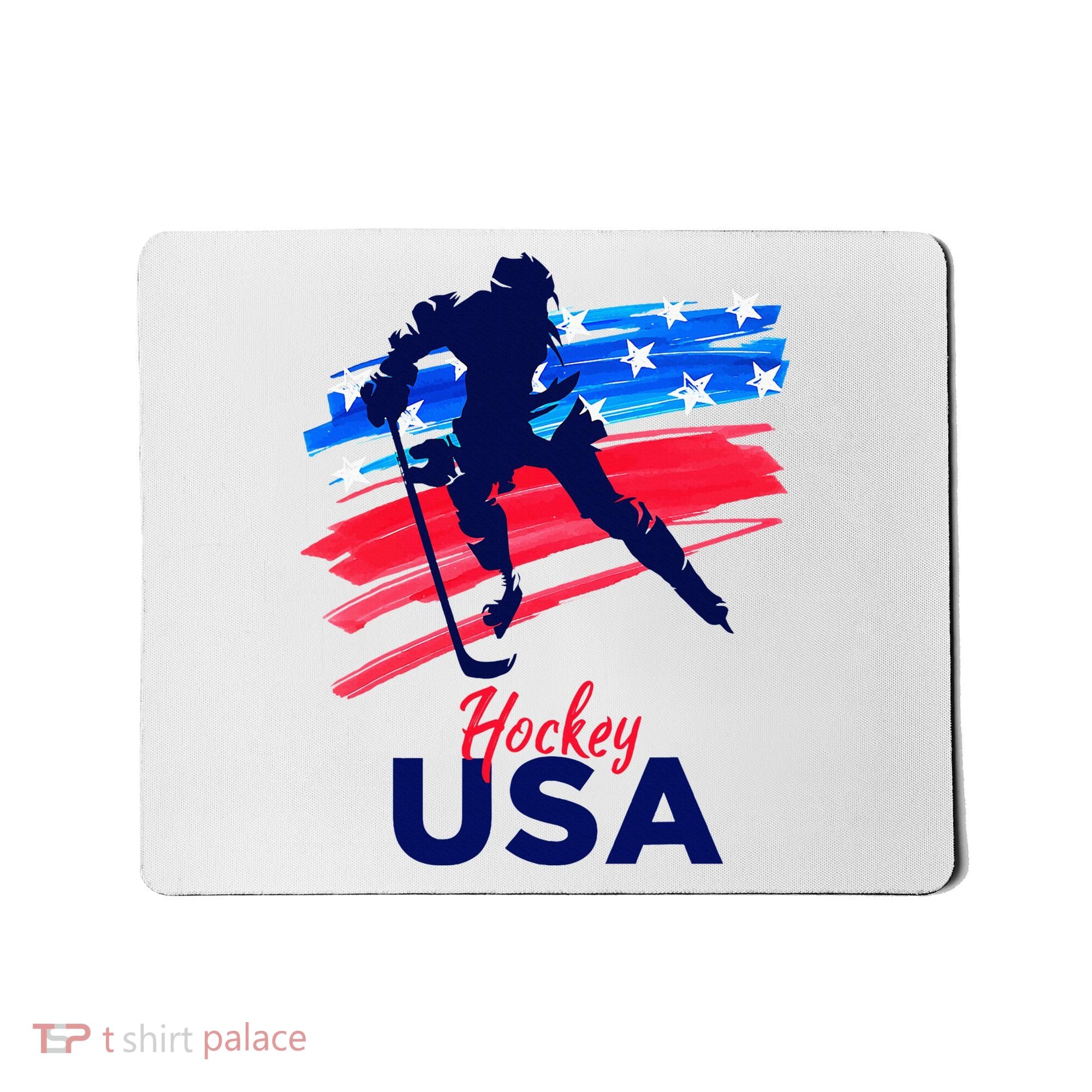 Hockey Usa Support The Team U.S.A Ice Hockey Lover Mousepad
