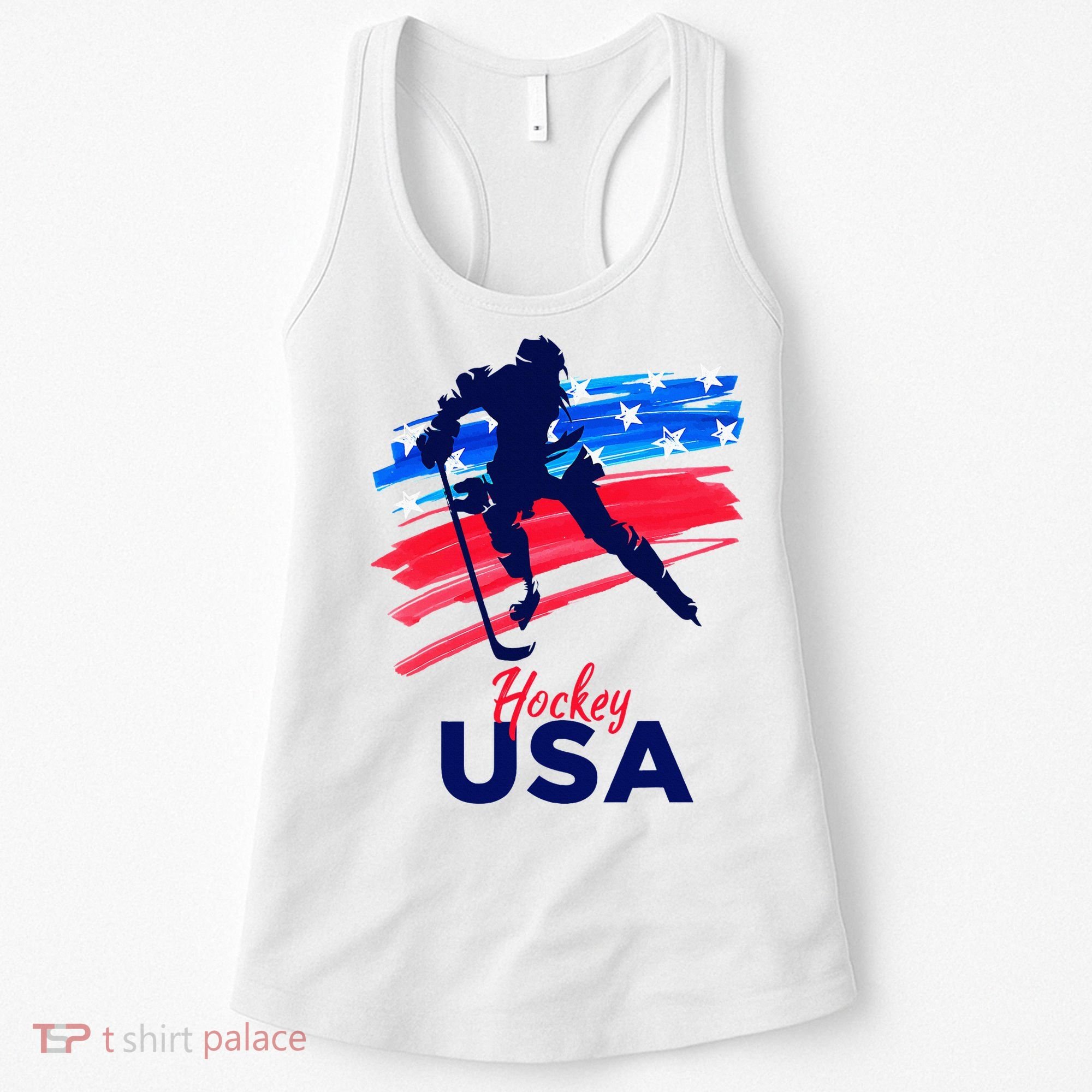 Hockey Usa Support The Team U.S.A Ice Hockey Lover Women's Tank Top