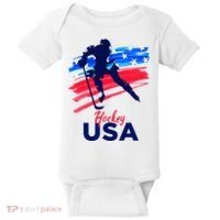 Hockey Usa Support The Team U.S.A Ice Hockey Lover Baby Bodysuit thumb 0
