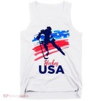 Hockey Usa Support The Team U.S.A Ice Hockey Lover Tank Top thumb 0