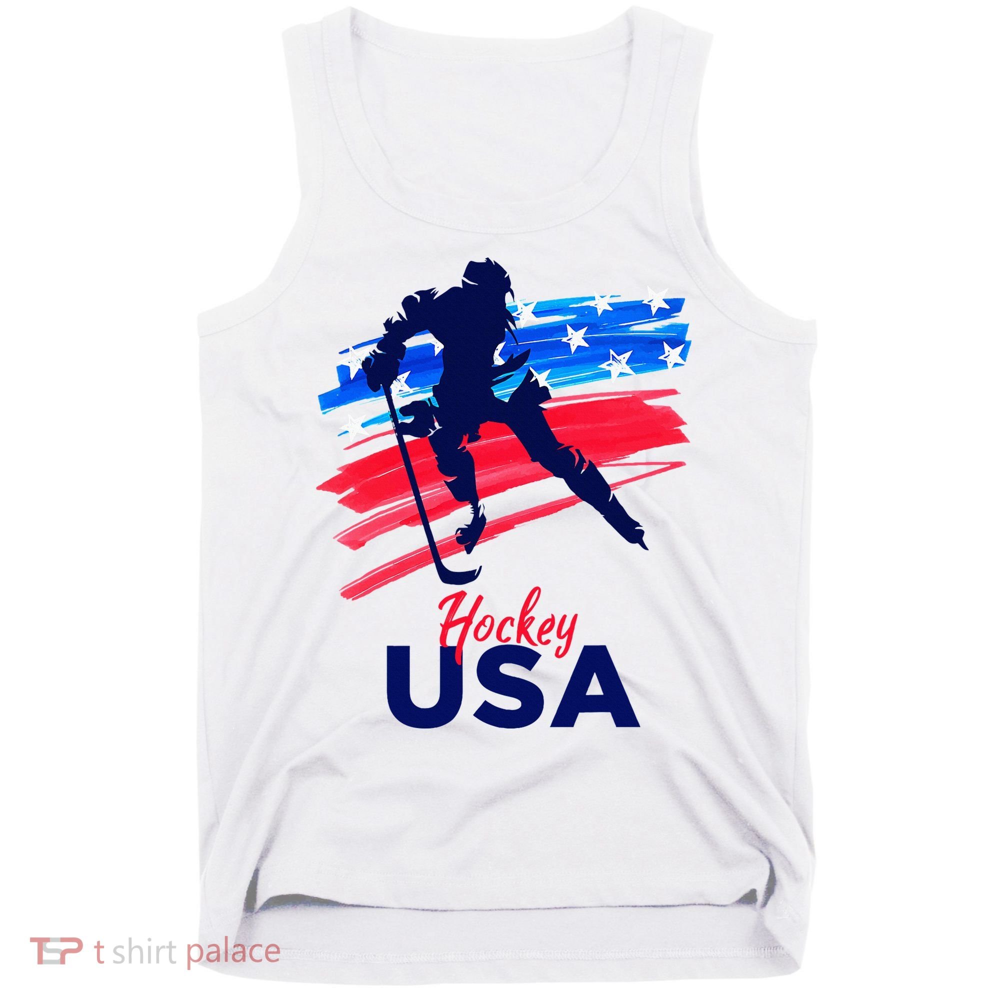 Hockey Usa Support The Team U.S.A Ice Hockey Lover Tank Top