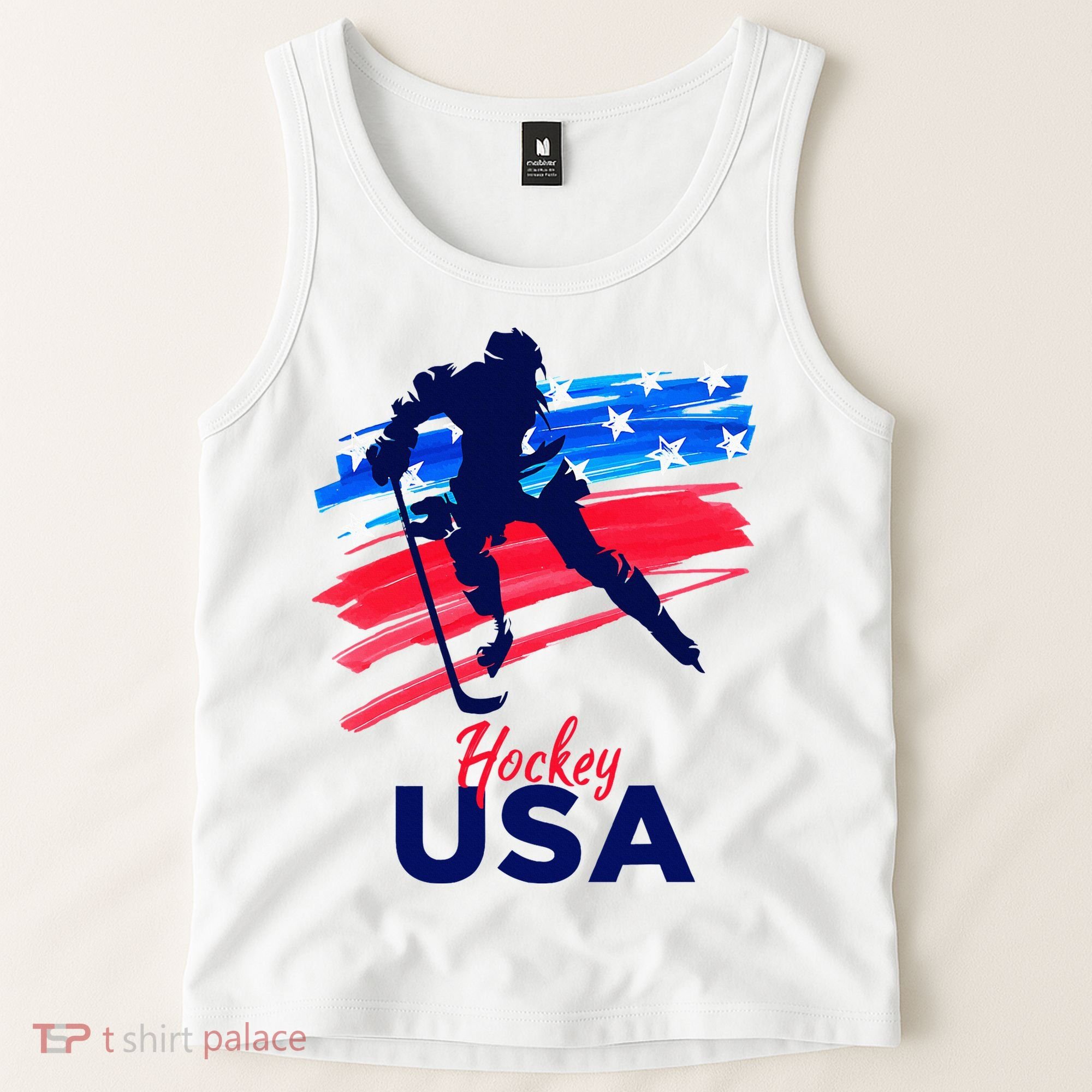 Hockey Usa Support The Team U.S.A Ice Hockey Lover Tank Top