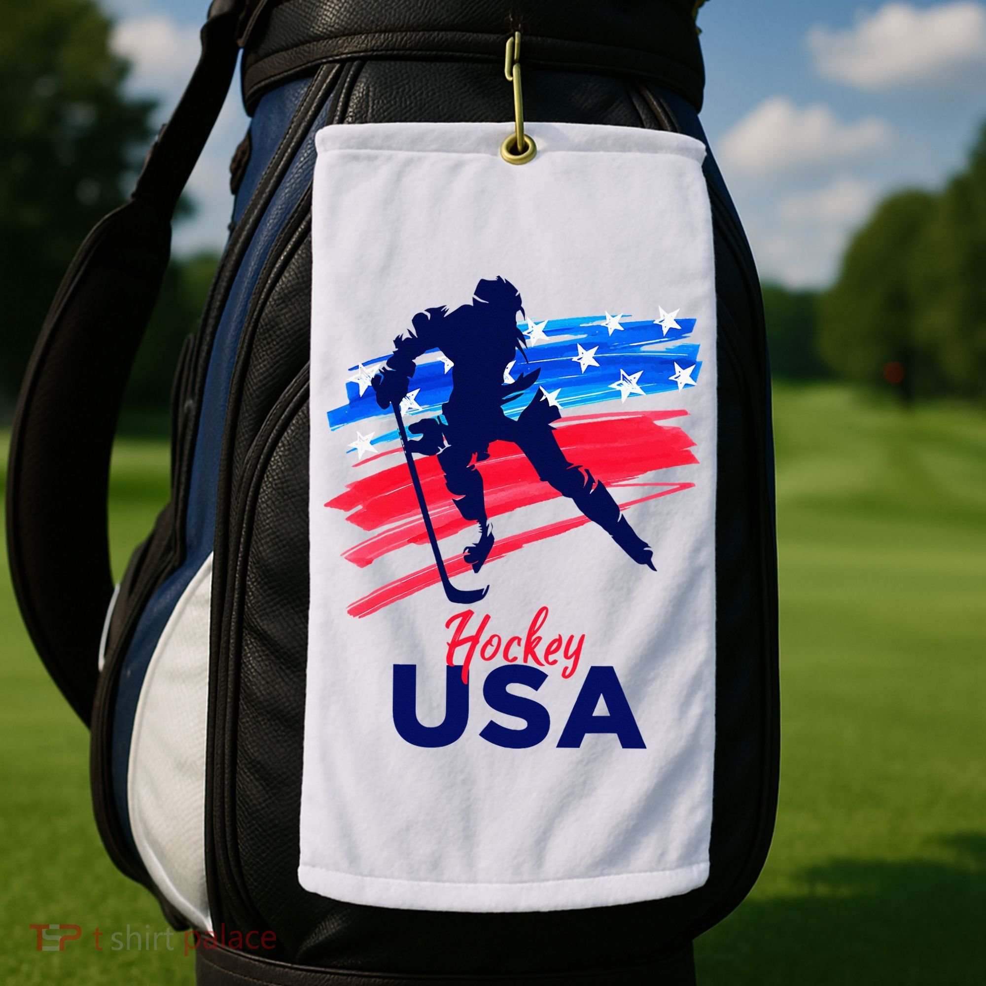 Hockey Usa Support The Team U.S.A Ice Hockey Lover Golf Towel