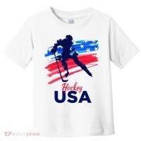 Hockey Usa Support The Team U.S.A Ice Hockey Lover Toddler T-Shirt thumb 0