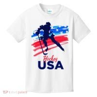 Hockey Usa Support The Team U.S.A Ice Hockey Lover Kids T-Shirt thumb 0