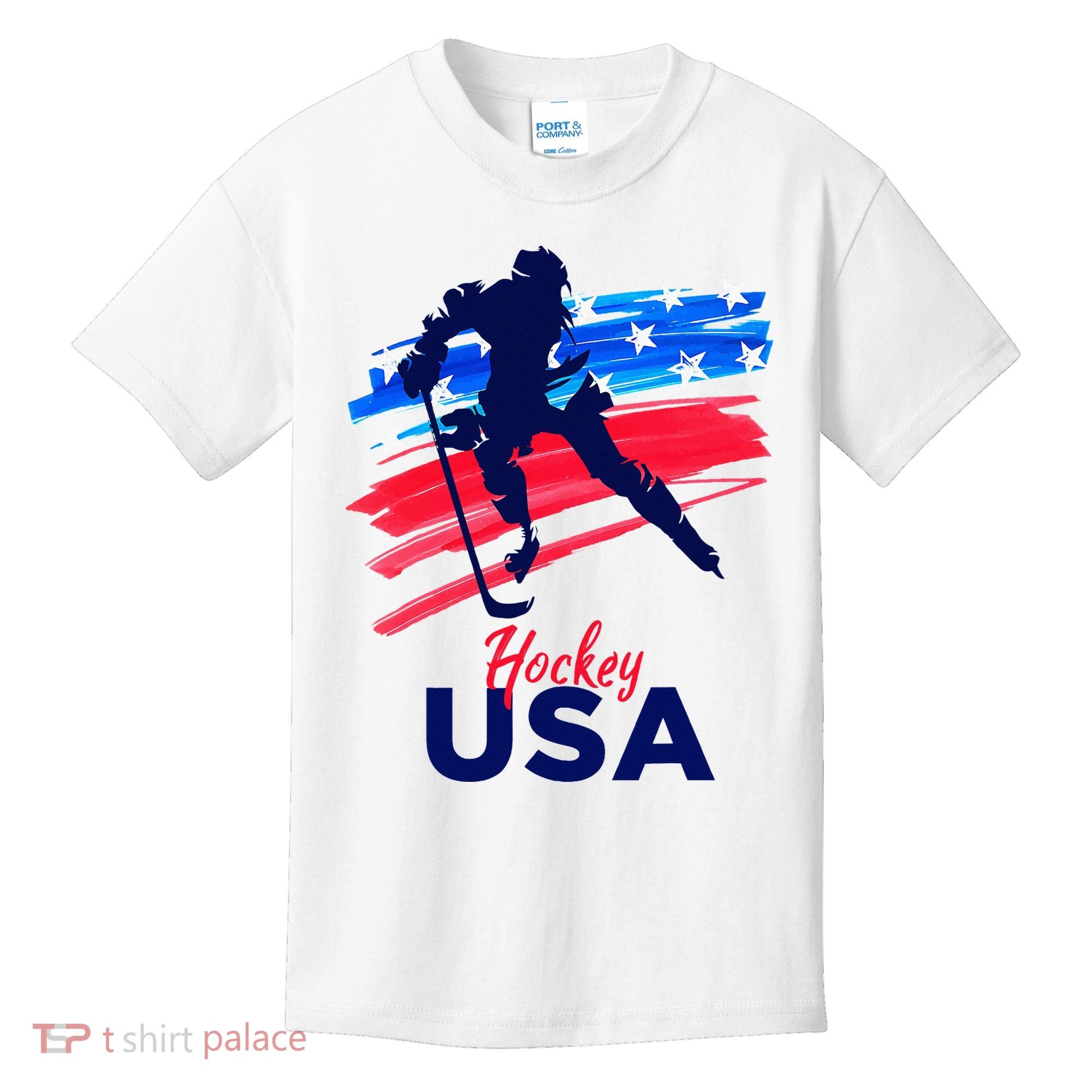 Hockey Usa Support The Team U.S.A Ice Hockey Lover Kids T-Shirt