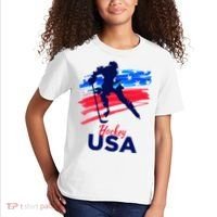 Hockey Usa Support The Team U.S.A Ice Hockey Lover Kids T-Shirt thumb 2