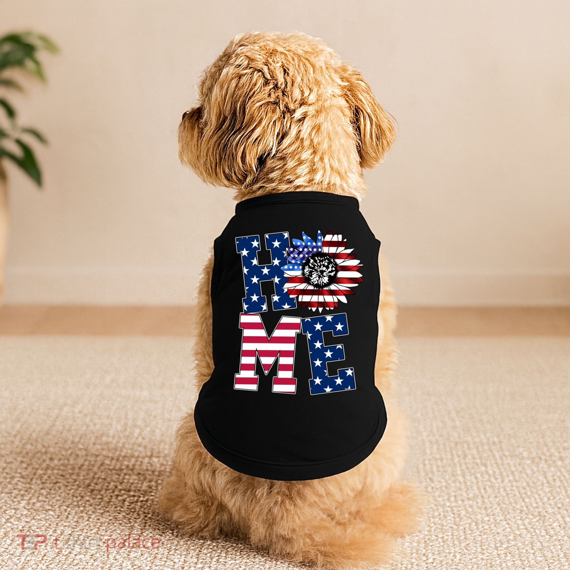 Home USA Sunflower Independence Day Celebration Doggie Tank