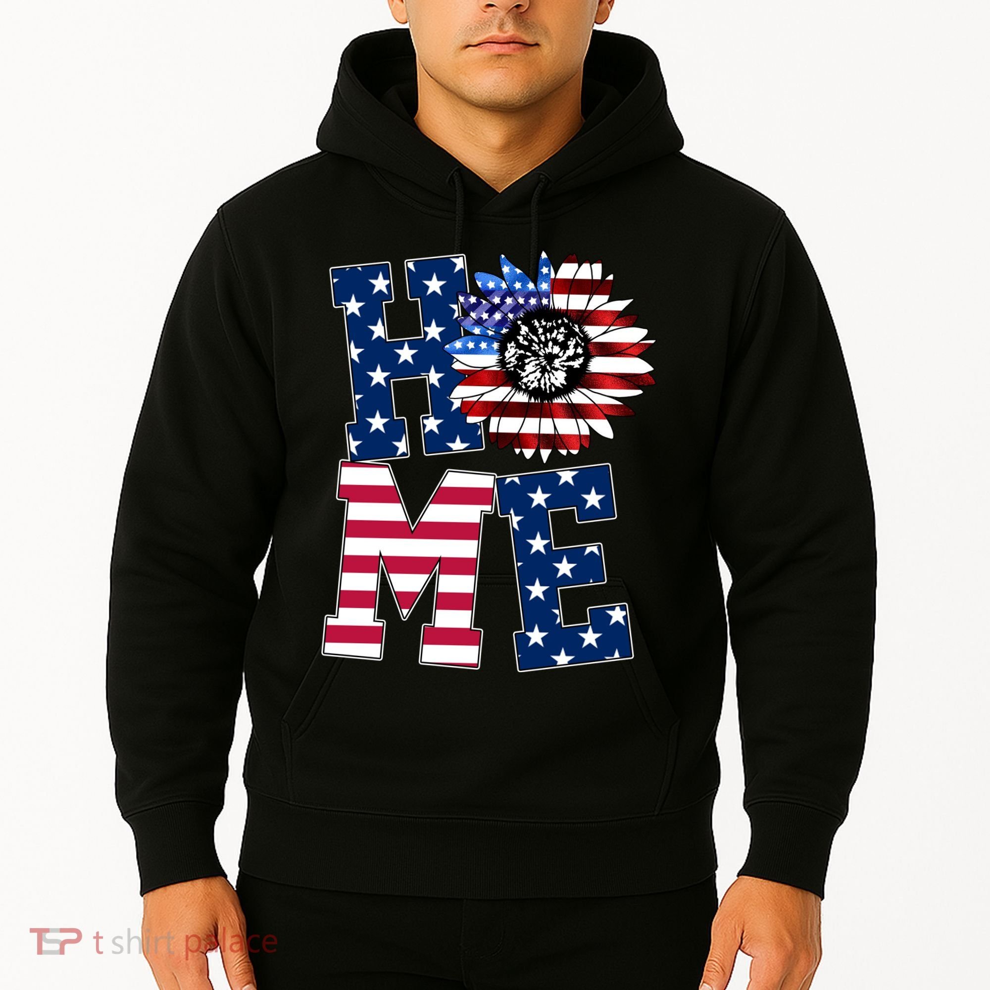 Home USA Sunflower Independence Day Celebration Hoodie