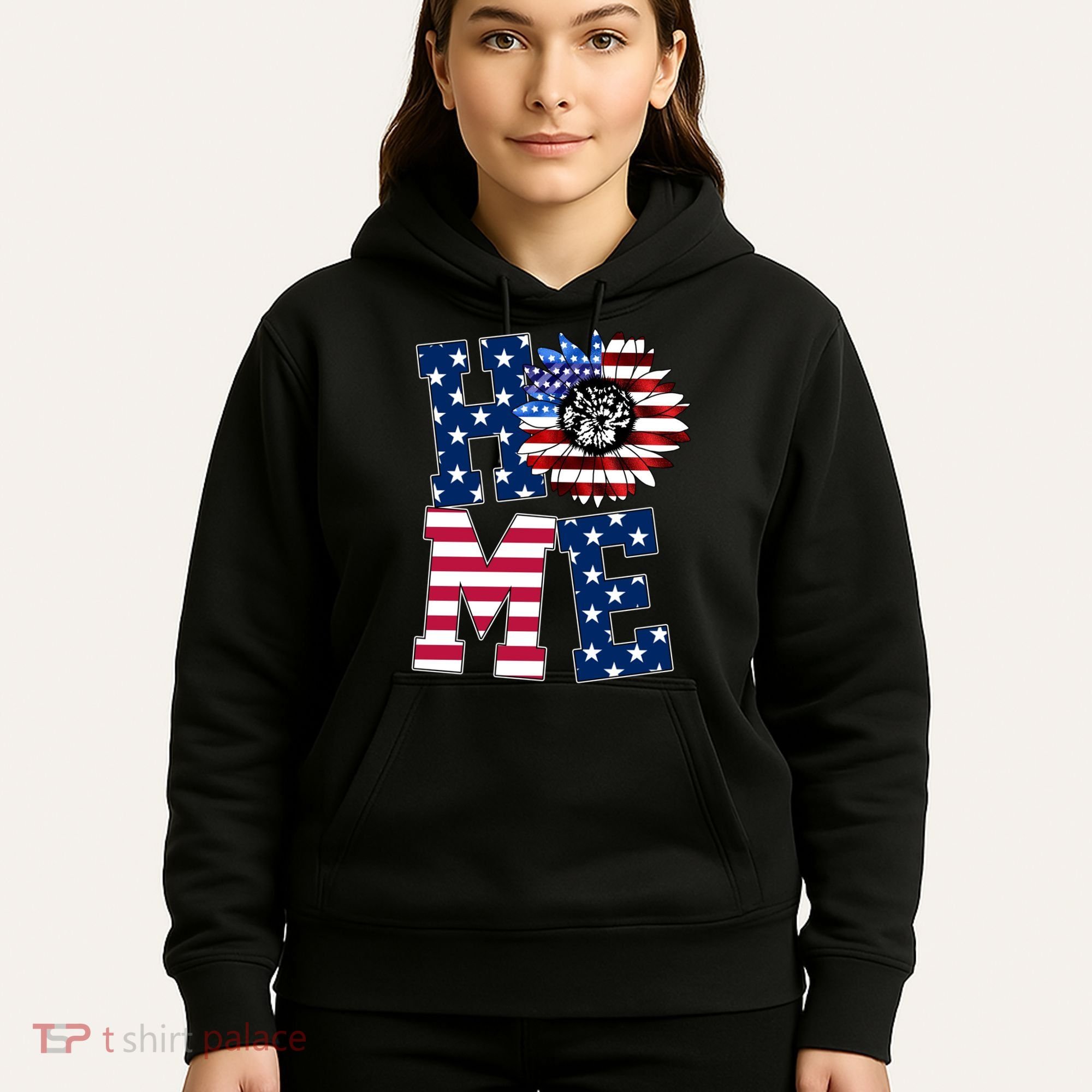 Home USA Sunflower Independence Day Celebration Hoodie
