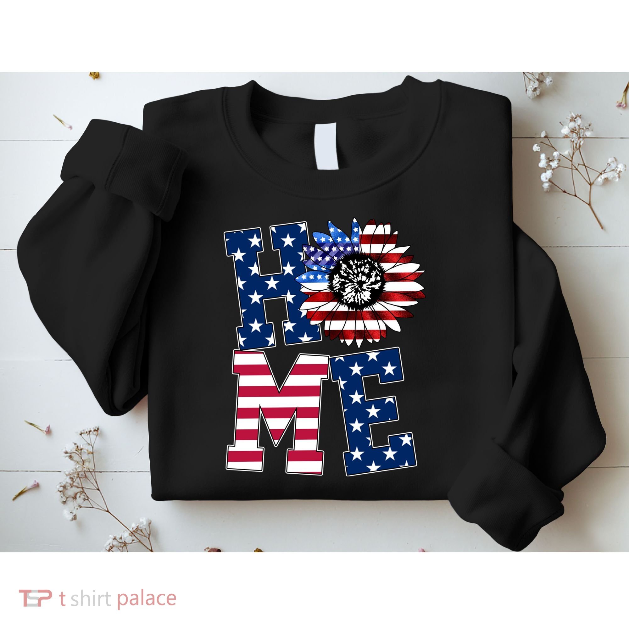 Home USA Sunflower Independence Day Celebration Sweatshirt