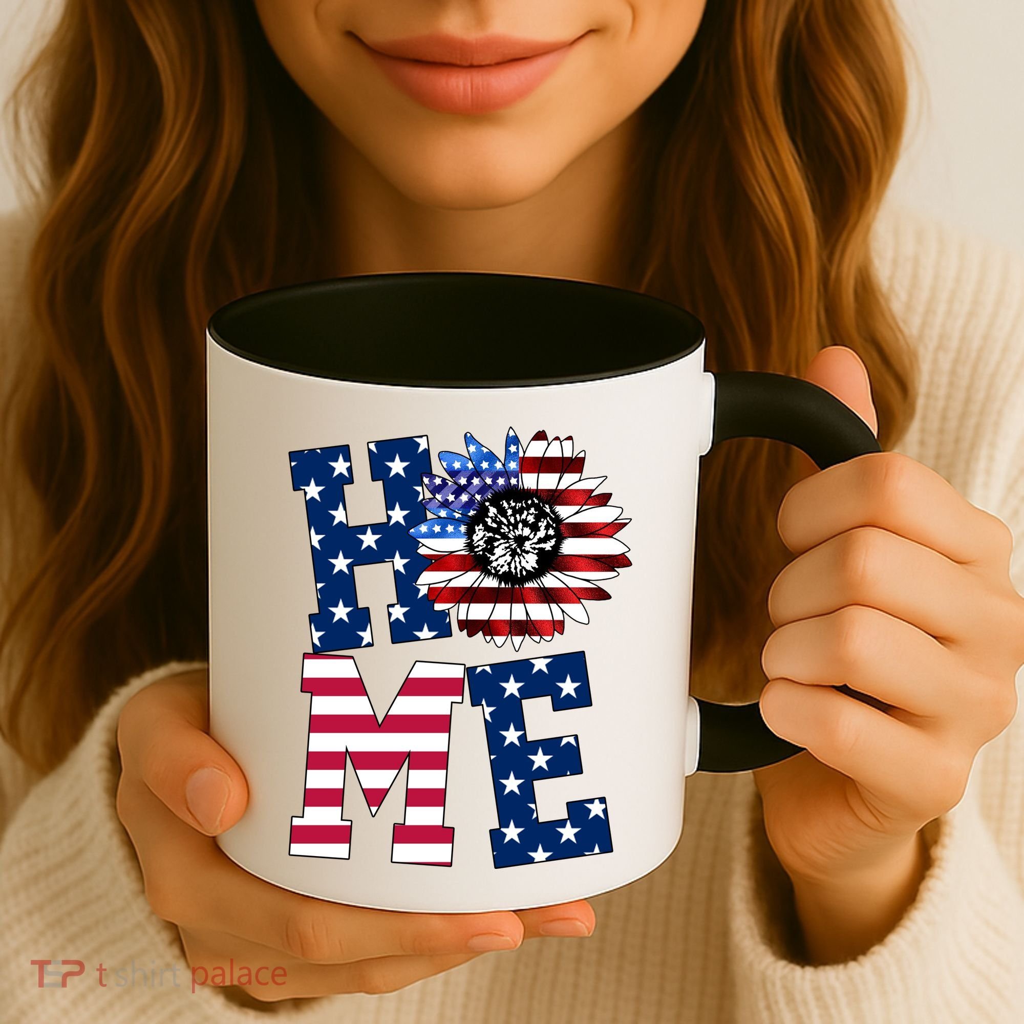 Home USA Sunflower Independence Day Celebration Coffee Mug