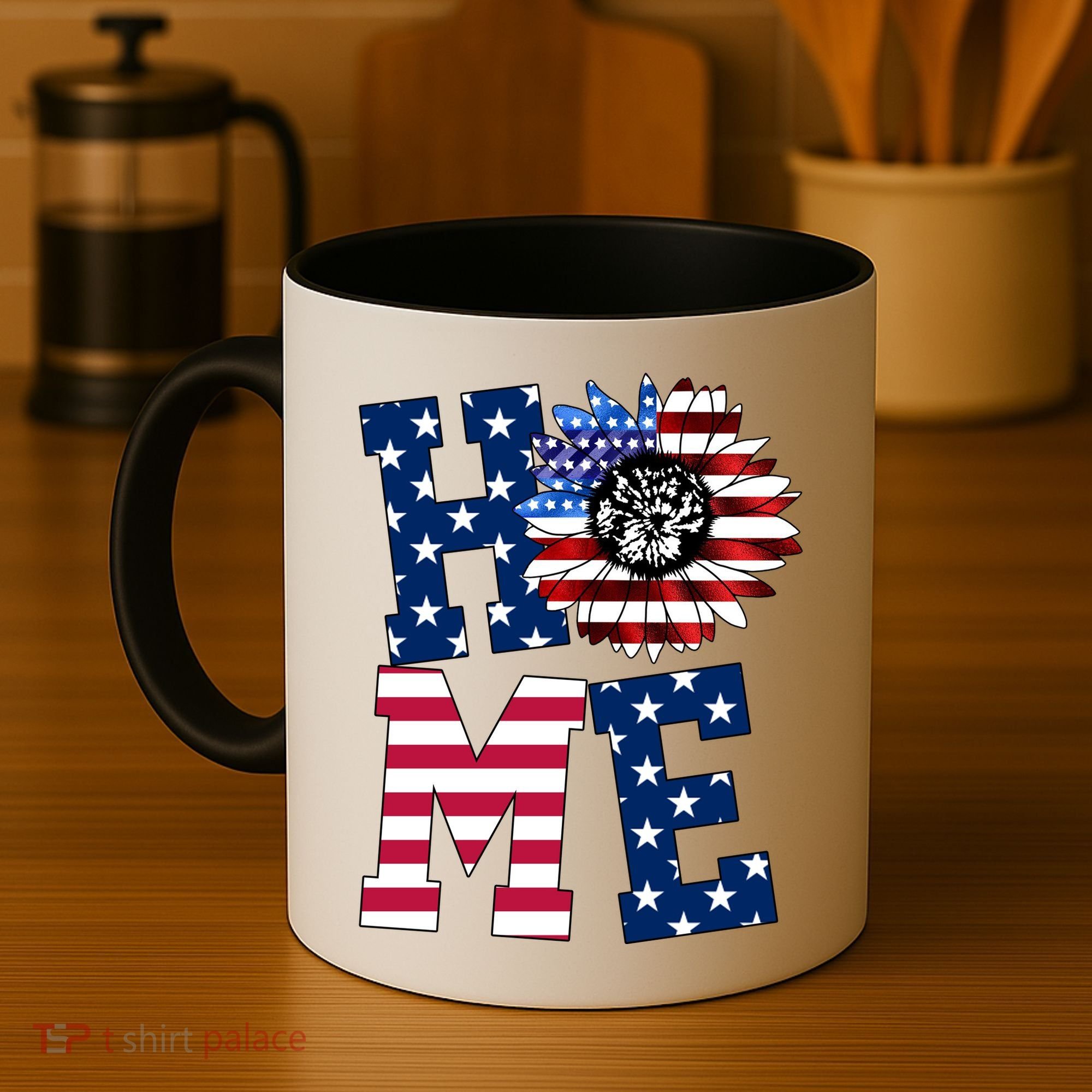 Home USA Sunflower Independence Day Celebration Coffee Mug