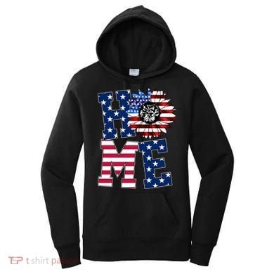 Home USA Sunflower Independence Day Celebration Women's Hoodie