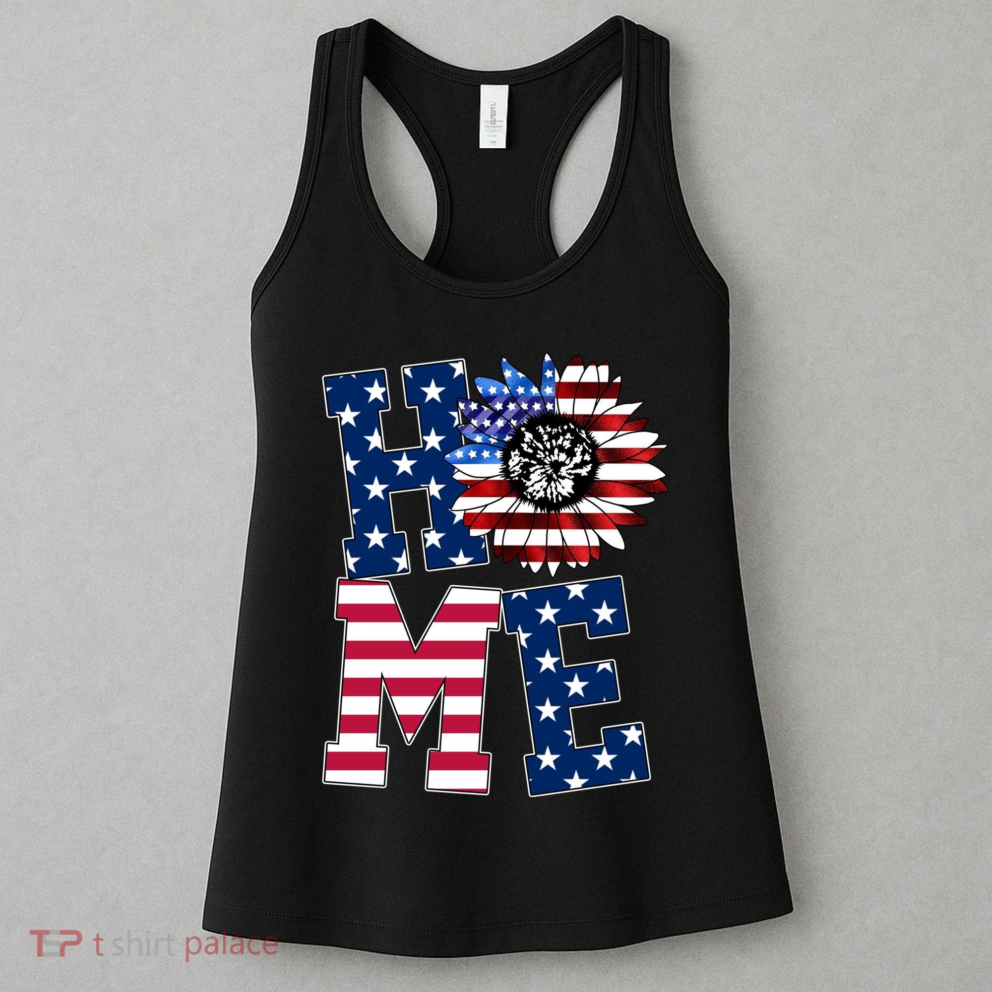 Home USA Sunflower Independence Day Celebration Women's Tank Top