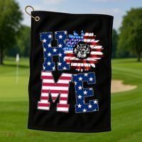 Home USA Sunflower Independence Day Celebration Golf Towel thumb 1