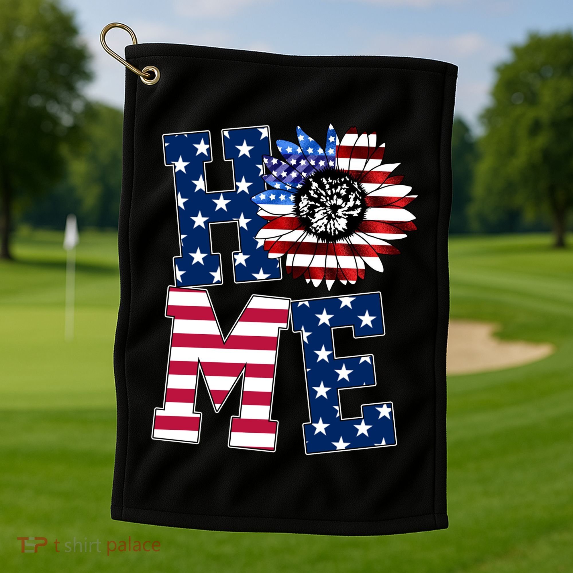 Home USA Sunflower Independence Day Celebration Golf Towel