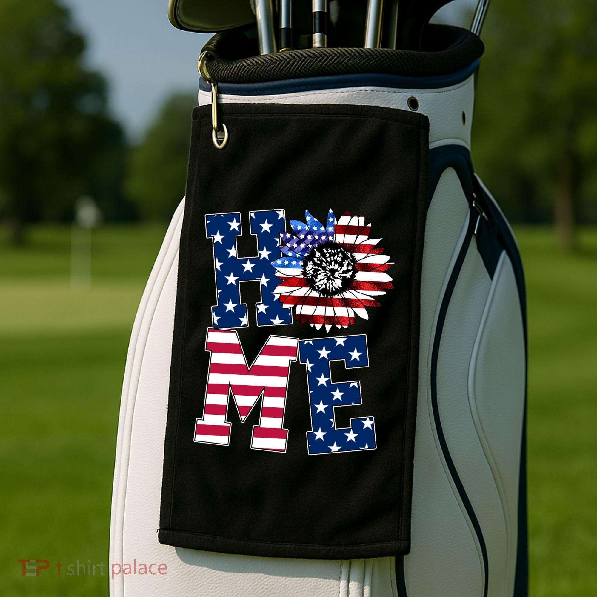 Home USA Sunflower Independence Day Celebration Golf Towel