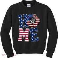 Home USA Sunflower Independence Day Celebration Kids Sweatshirt thumb 0