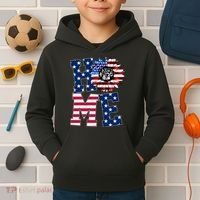 Home USA Sunflower Independence Day Celebration Kids Hoodie thumb 2