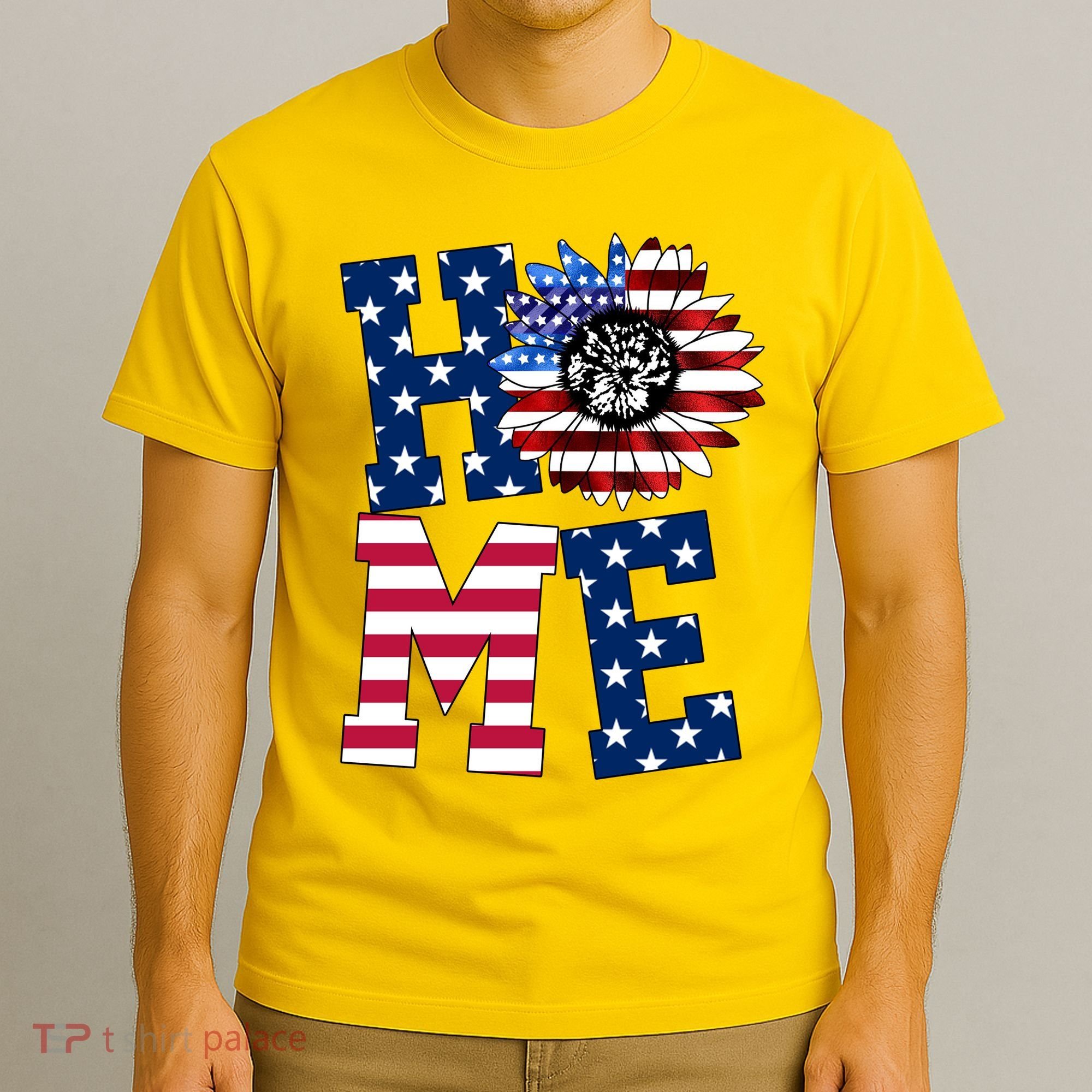 Home USA Sunflower Independence Day Celebration T-Shirt