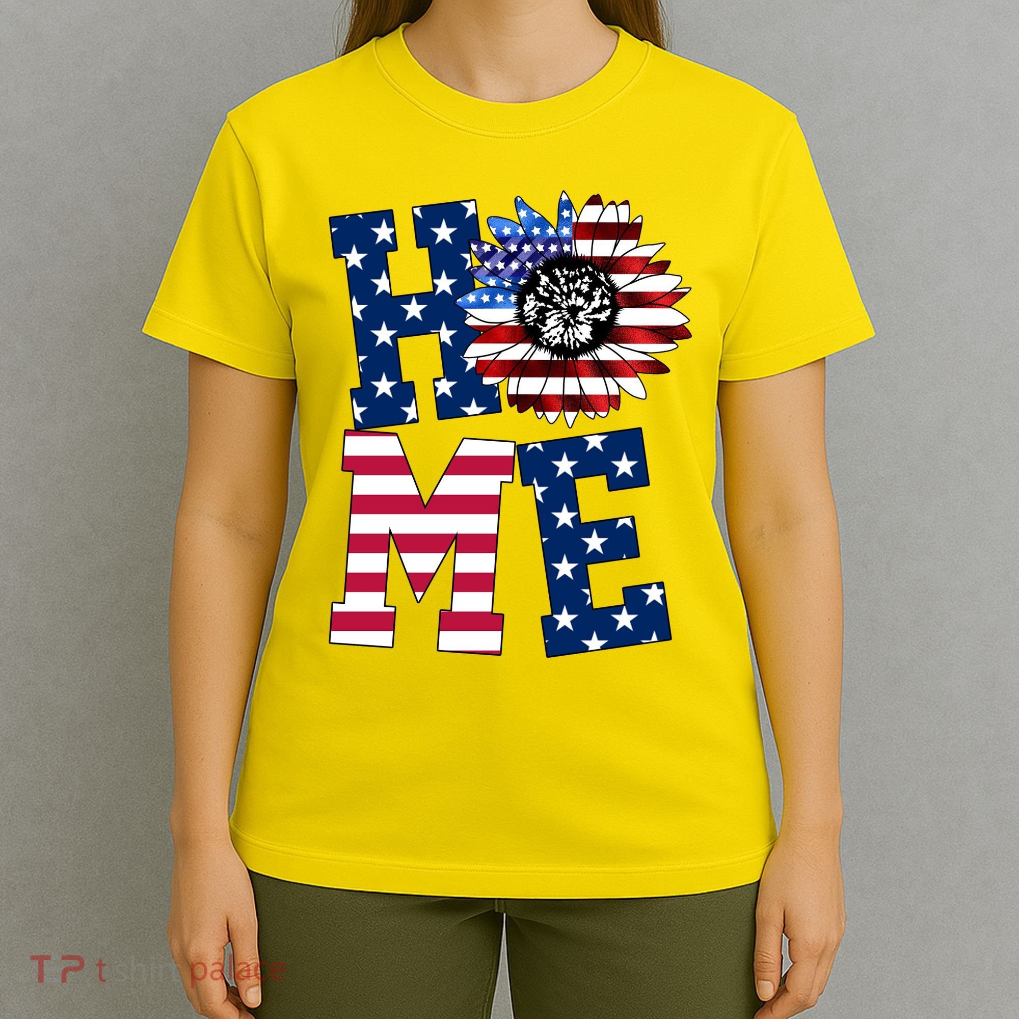 Home USA Sunflower Independence Day Celebration T-Shirt