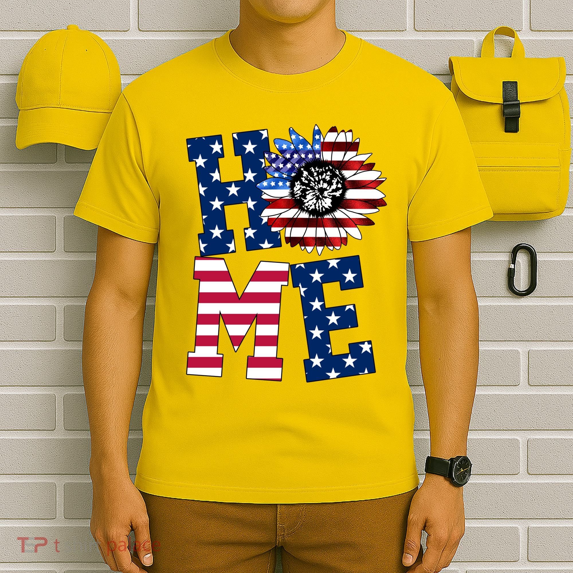 Home USA Sunflower Independence Day Celebration T-Shirt