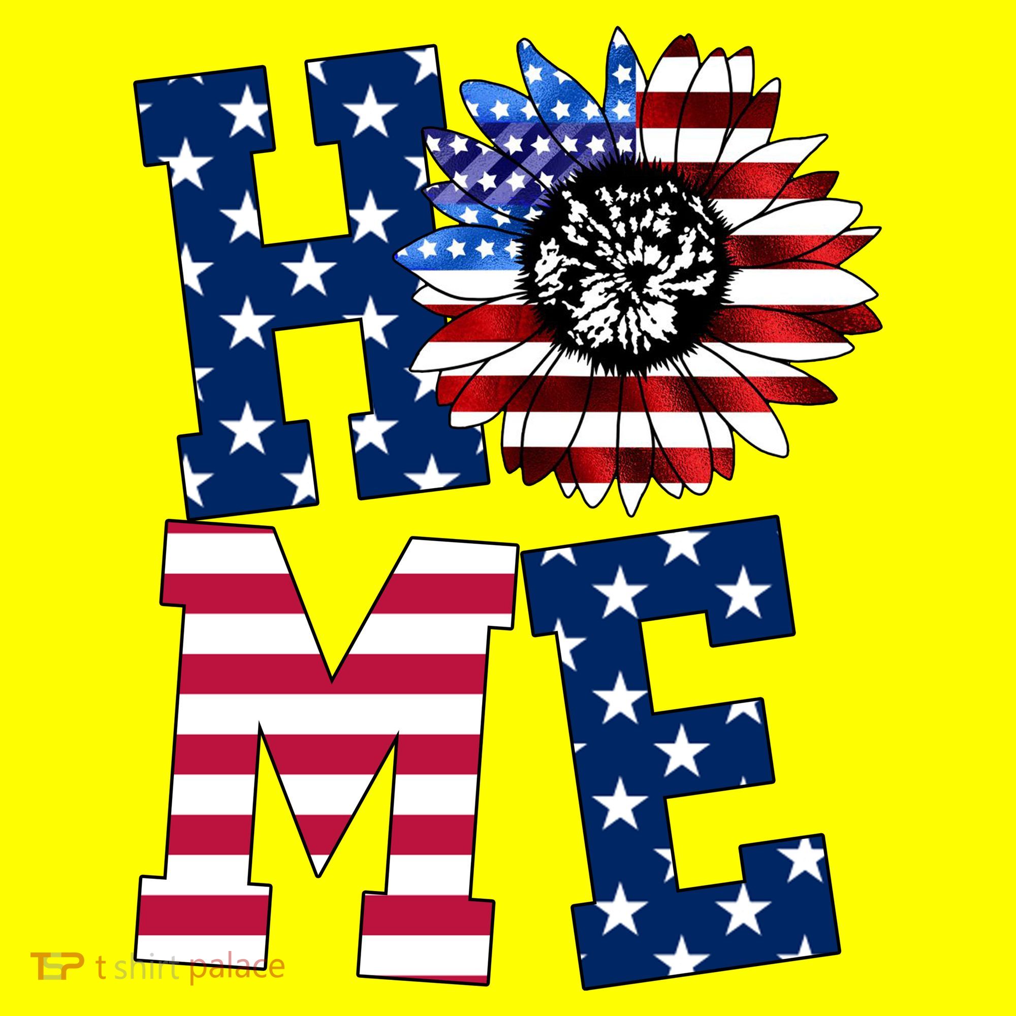 Home USA Sunflower Independence Day Celebration T-Shirt