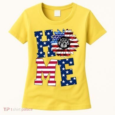 Home USA Sunflower Independence Day Celebration Women's T-Shirt