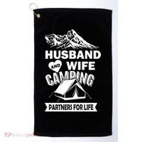 Husband And Wife Camping Partners For life Golf Towel thumb 0