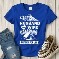 Husband And Wife Camping Partners For life Women's T-Shirt thumb 3