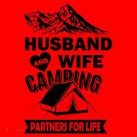 Husband And Wife Camping Partners For life Santa Hat thumb 1