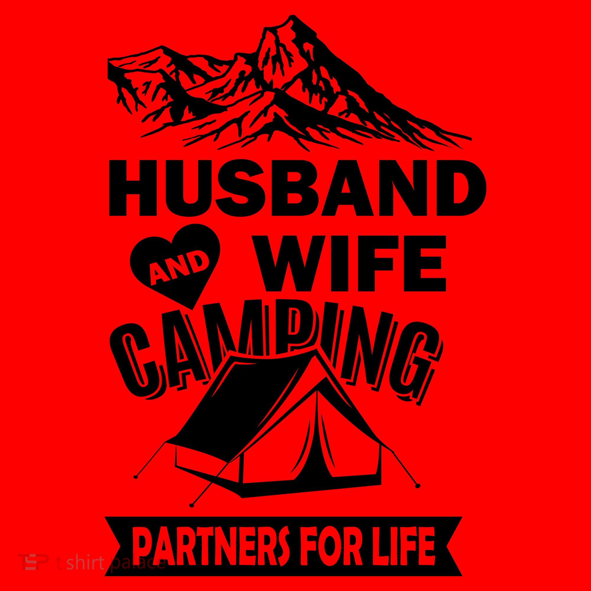 Husband And Wife Camping Partners For life Santa Hat