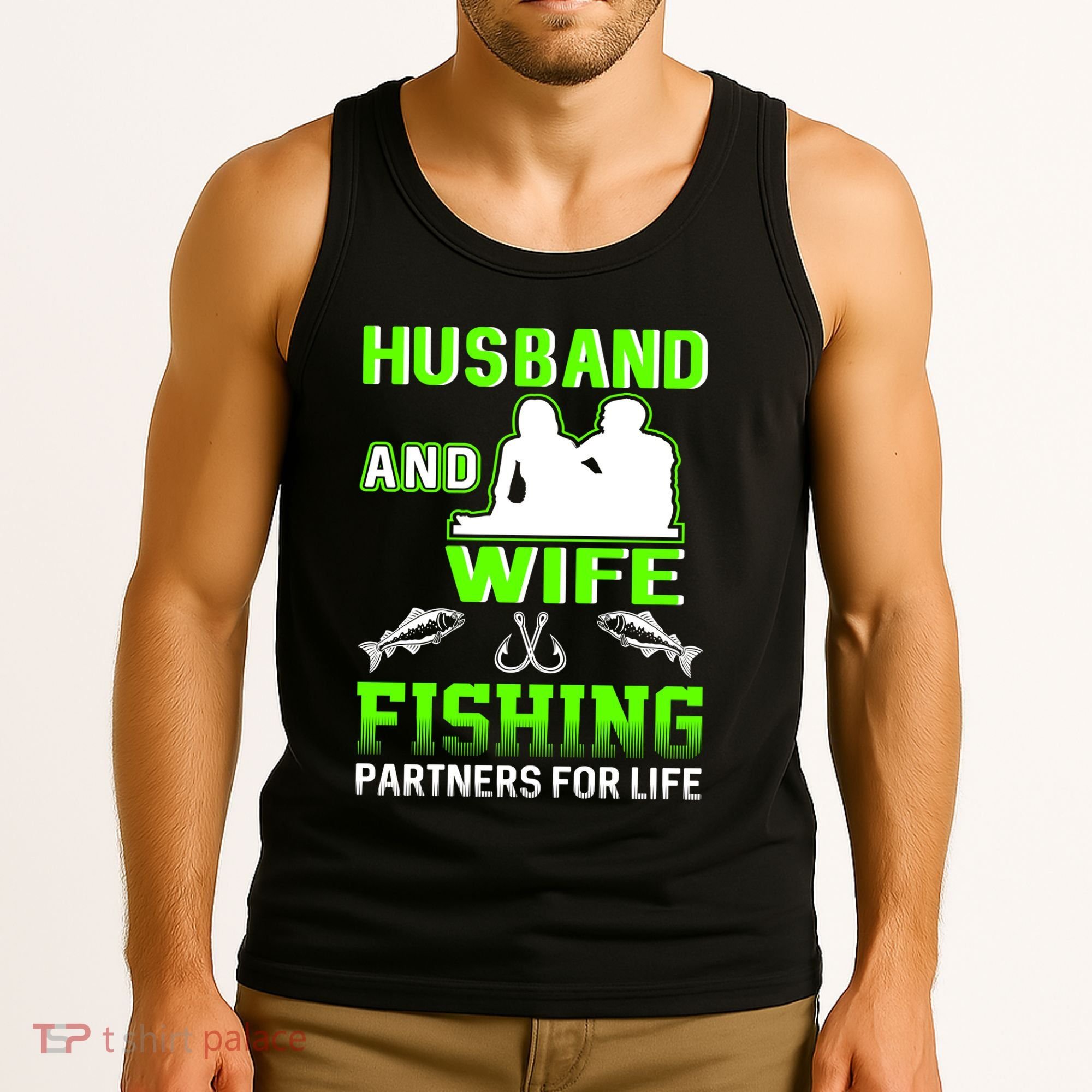 Husband and Wife Fishing Partners for Life Tank Top