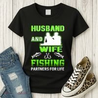 Husband and Wife Fishing Partners for Life Women's T-Shirt thumb 3
