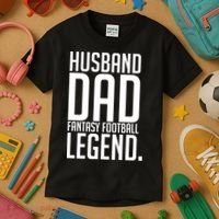 Husband Dad Fantasy Football Legend Kids T-Shirt thumb 3