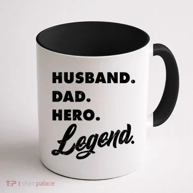 Husband Dad Hero Legend Coffee Mug back