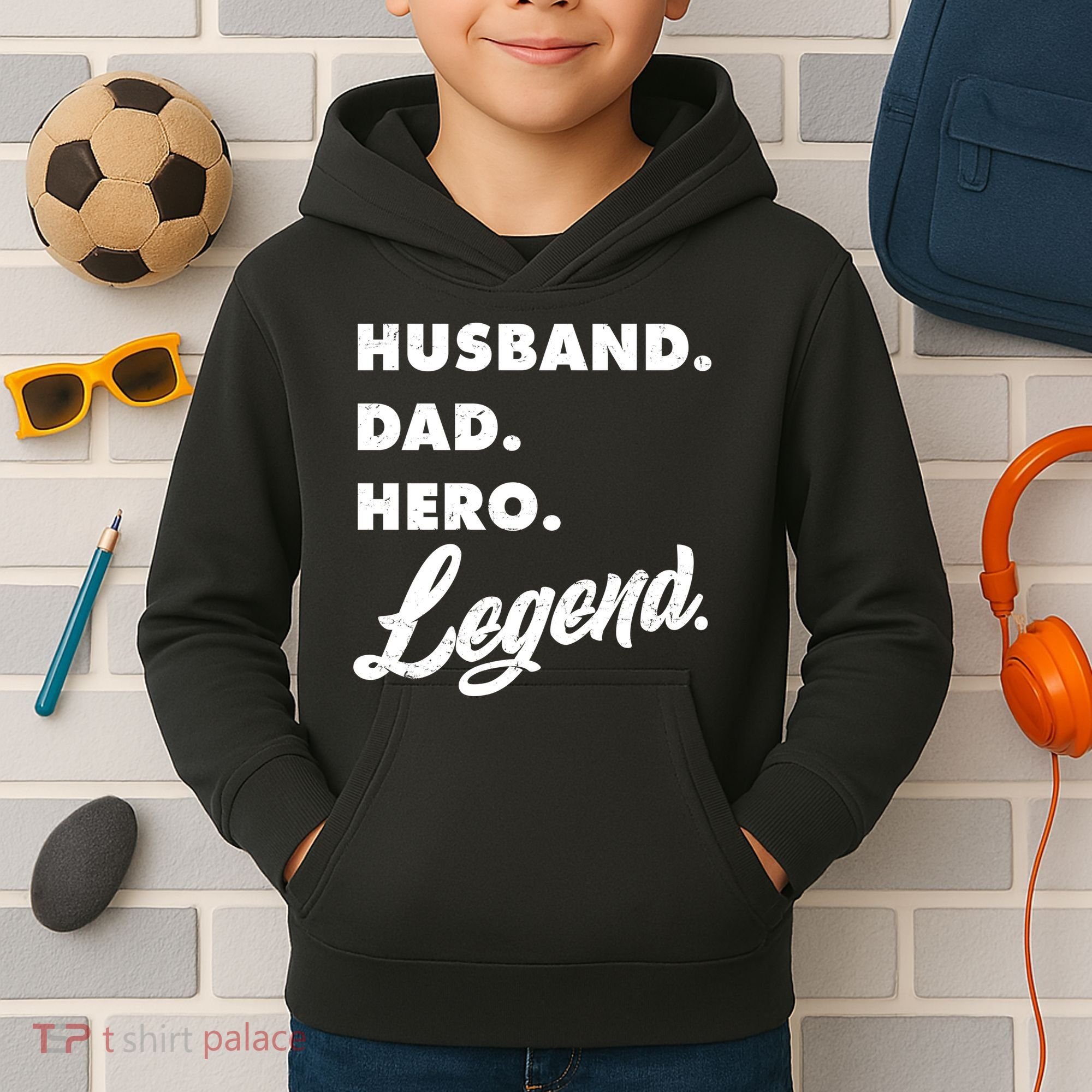Husband Dad Hero Legend Kids Hoodie