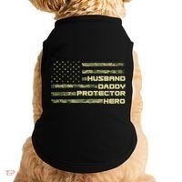 Husband Daddy Protection Hero US American Camo Flag Doggie Tank thumb 0