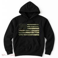 Husband Daddy Protection Hero US American Camo Flag Hoodie thumb 0