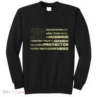 Husband Daddy Protection Hero US American Camo Flag Sweatshirt thumb 0