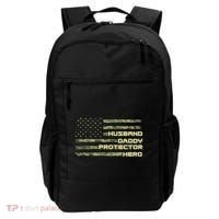Husband Daddy Protection Hero US American Camo Flag Backpack thumb 0