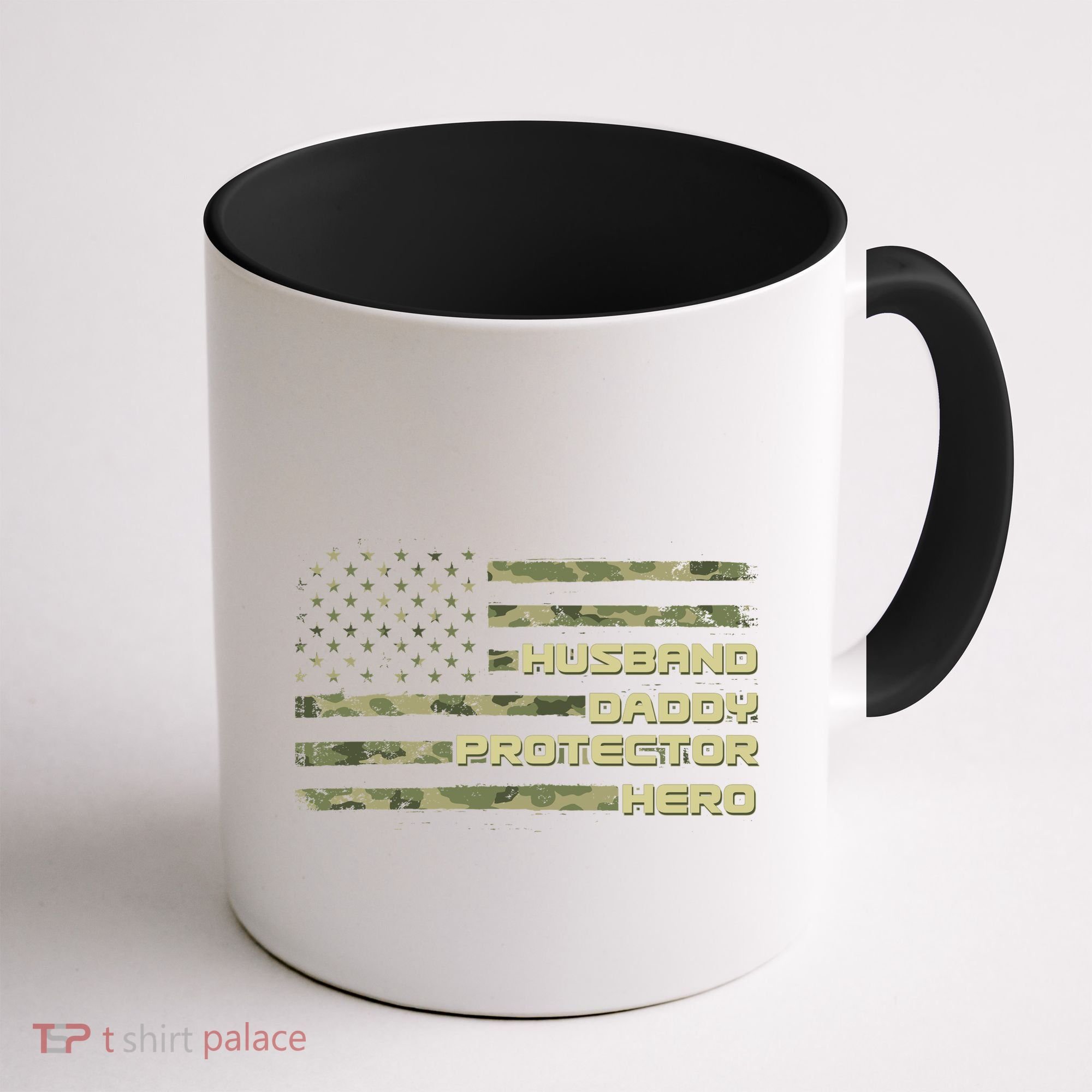 Husband Daddy Protection Hero US American Camo Flag Coffee Mug