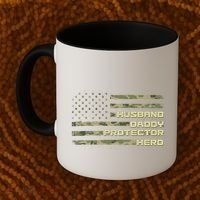Husband Daddy Protection Hero US American Camo Flag Coffee Mug thumb 2