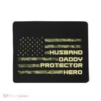 Husband Daddy Protection Hero US American Camo Flag Mousepad thumb 0