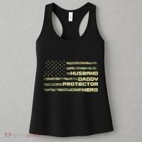 Husband Daddy Protection Hero US American Camo Flag Women's Tank Top thumb 3