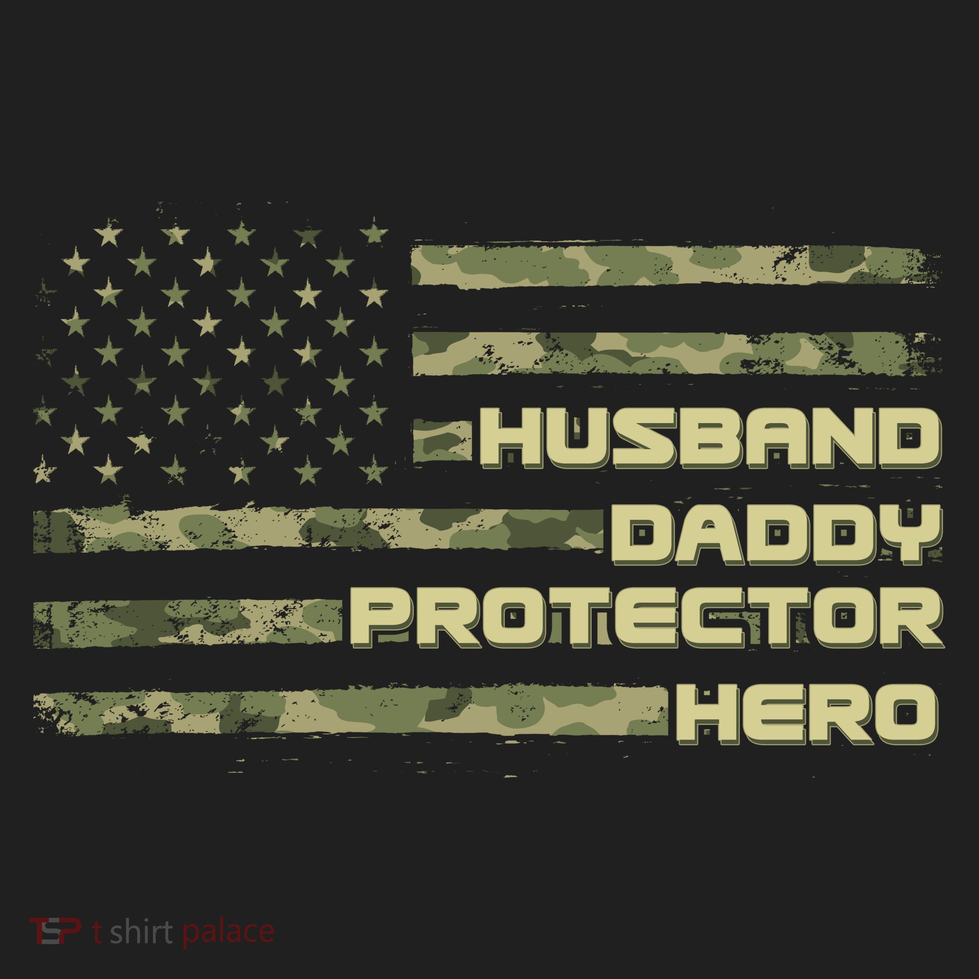 Husband Daddy Protection Hero US American Camo Flag Hat