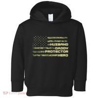 Husband Daddy Protection Hero US American Camo Flag Toddler Hoodie thumb 0